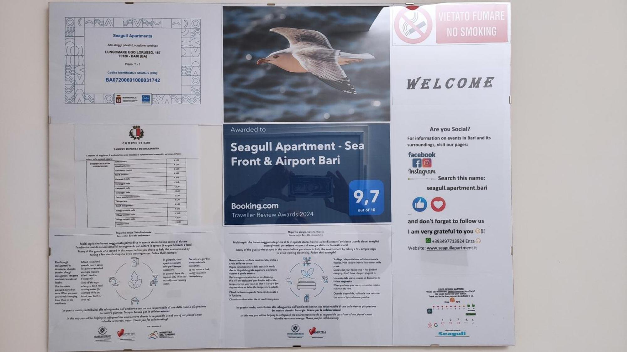 Seagull Apartments - Front And Sea View & Airport Bari Eksteriør bilde